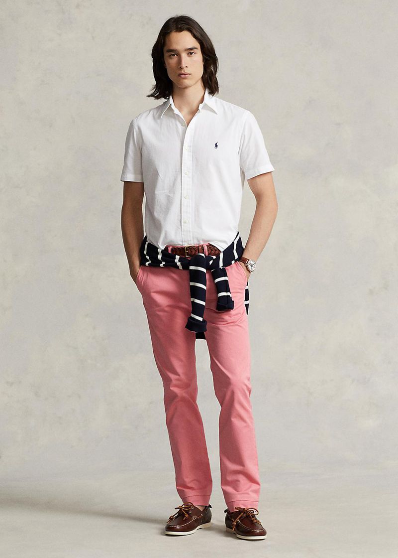 Pantalones Polo Ralph Lauren Hombre Stretch Slim Fit Chino Chile Rosas WJVTZ-0917